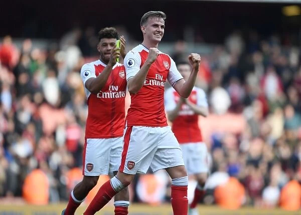 Rob Holding's Jubilant Moment: Arsenal's Victory over Manchester United, Premier League 2016-17