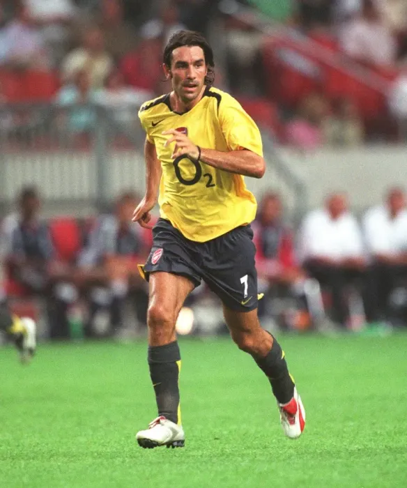 Framed Print : Robert Pires Celebrates Winning Goal: Arsenal's Victory over Ajax in Amsterdam Tournament, 2005