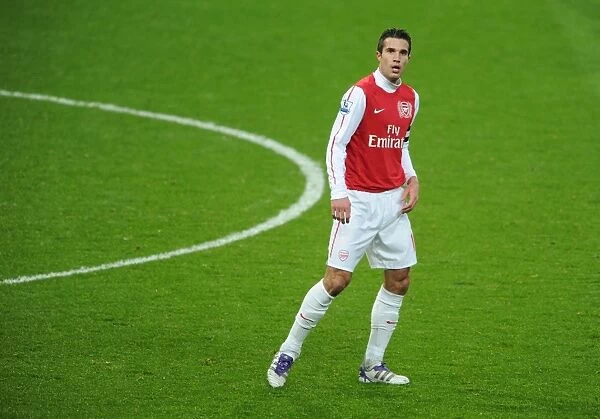 Robin van Persie in Action for Arsenal against Aston Villa in FA Cup Fourth Round