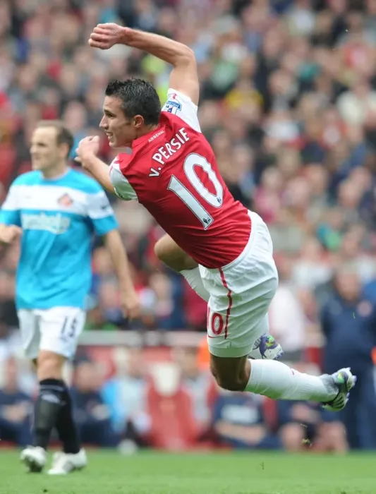 Framed Print : Robin van Persie in Action: Arsenal vs. Sunderland, Premier League 2011-12