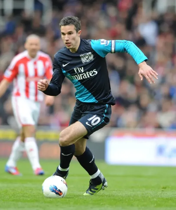 Framed Print : Robin van Persie in Action: Arsenal vs. Stoke City, Premier League 2011-12