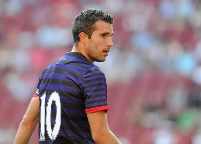 Framed Print : Robin van Persie in Action: Arsenal vs. FC Cologne, 2012 Framed Print : Robin van Persie in Action: Arsenal vs. FC Cologne, 2012