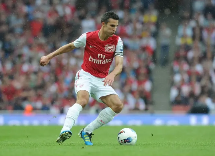 Framed Print : Robin van Persie in Action: Arsenal vs Liverpool, Premier League 2011-2012