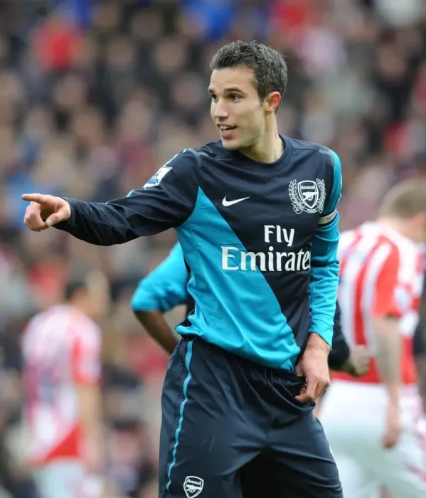 Framed Print : Robin van Persie in Action: Stoke City vs. Arsenal, Premier League 2011-12