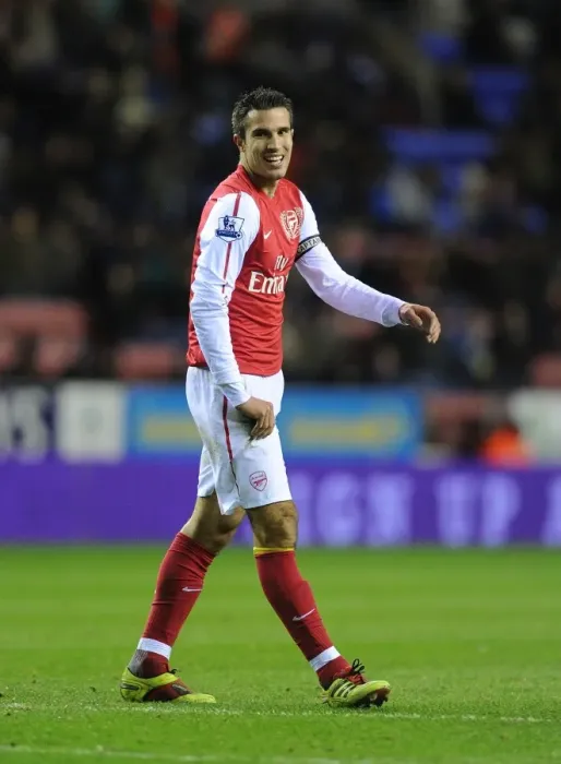 Framed Print : Robin van Persie in Action: Wigan Athletic vs. Arsenal, Premier League 2011-12