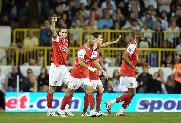 Robin van Persie celebrates scoring Arsenals 3rd goal. Tottenham Hotspur 3:3 Arsenal