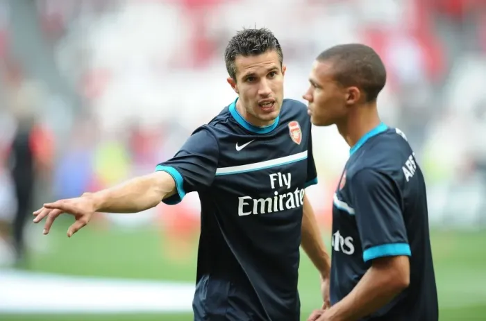 Framed Print : Robin van Persie and Kieran Gibbs of Arsenal in Action against Benfica, 2011-12 Pre-Season Friendly Framed Print : Robin van Persie and Kieran Gibbs of Arsenal in Action against Benfica, 2011-12 Pre-Season Friendly