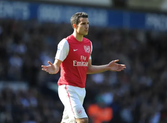 Framed Print : Robin van Persie Leads Arsenal Against West Bromwich Albion in 2011-12 Premier League