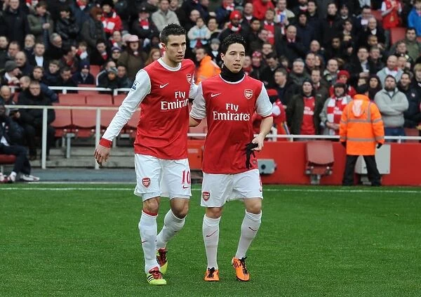 Robin van Persie and Samir Nasri (Arsenal). Arsenal 3: 0 Wigan Athletic