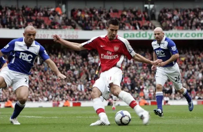 Framed Print : Robin van Persie Scores Arsenal's First Goal Against Birmingham City: 3-1 Victory in the Barclays Premier League Framed Print : Robin van Persie Scores Arsenal's First Goal Against Birmingham City: 3-1 Victory in the Barclays Premier League