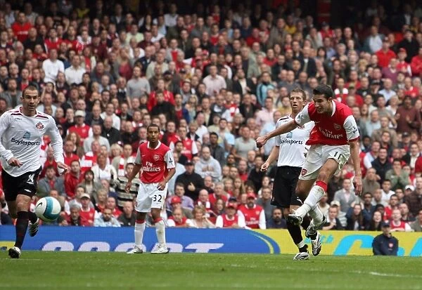 Robin van Persie Scores Arsenal's Third Goal in a 3:2 Victory over Sunderland, Barclays Premier League, Emirates Stadium, 2007