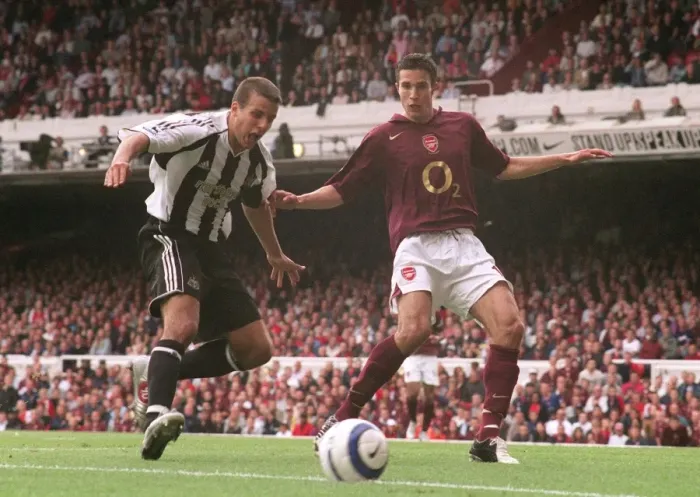 Framed Print : Robin van Persie Scores Arsenal's Second Goal Against Newcastle United, FA Premier League, 2005 Framed Print : Robin van Persie Scores Arsenal's Second Goal Against Newcastle United, FA Premier League, 2005