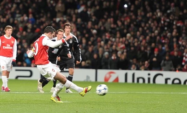 Robin van Persie Scores First Arsenal Goal of the Season from Penalty Spot against Partizan Belgrade