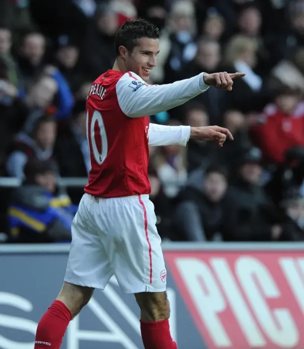 Framed Print : Robin van Persie Scores First Goal: Swansea City vs. Arsenal, Premier League 2011-12