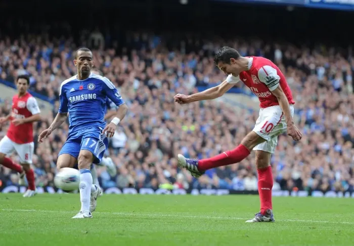 Framed Print : Robin van Persie Stuns Chelsea: His Hat-Trick Leads Arsenal to Victory (Chelsea v Arsenal 2011-12) Framed Print : Robin van Persie Stuns Chelsea: His Hat-Trick Leads Arsenal to Victory (Chelsea v Arsenal 2011-12)