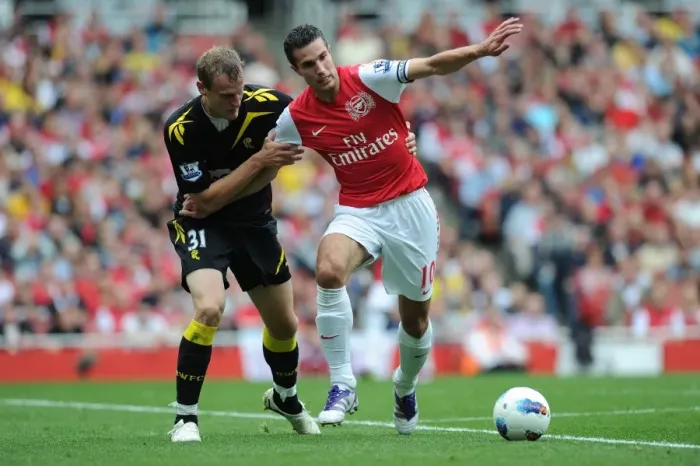 Framed Print : Robin van Persie vs. David Wheater: Arsenal vs. Bolton Wanderers, 2011-12 Premier League Framed Print : Robin van Persie vs. David Wheater: Arsenal vs. Bolton Wanderers, 2011-12 Premier League
