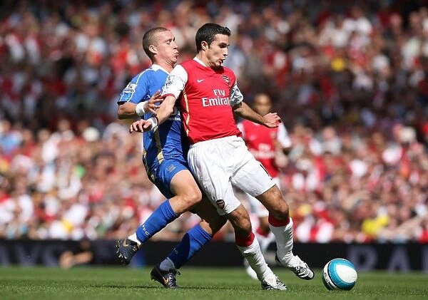 Robin van Persie vs. Sean Davis: Arsenal's 3-1 Victory over Portsmouth in the Barclays Premier League (September 2, 2007)