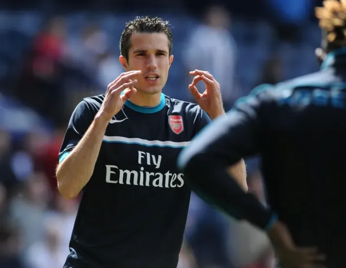 Framed Print : Robin van Persie's Determination: Arsenal's Showdown vs. West Bromwich Albion (2011-12)