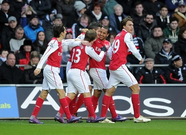 Robin van Persie's Euphoric Goal Celebration: Swansea City vs. Arsenal, Premier League 2011-2012