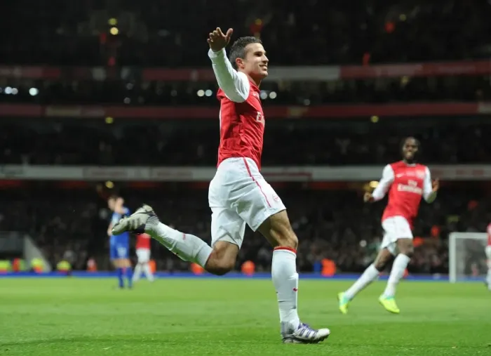 Framed Print : Robin van Persie's Euphoric Goal Celebration: Arsenal vs. Everton, Premier League 2011-12 Framed Print : Robin van Persie's Euphoric Goal Celebration: Arsenal vs. Everton, Premier League 2011-12