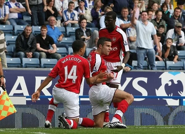 Robin van Persie's First Arsenal Goal: A Historic Moment with Theo Walcott and Emmanuel Eboue (4-0 vs. Blackburn Rovers, 2008)