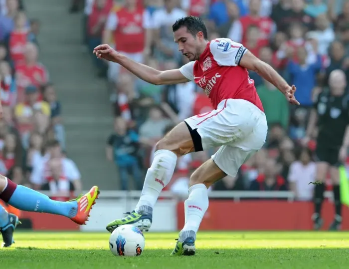 Framed Print : Robin van Persie's Game-Winning Goal: Arsenal 3-0 Aston Villa, Barclays Premier League, Emirates Stadium (2012)