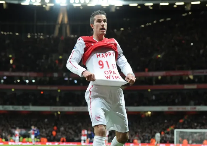 Framed Print : Robin van Persie's Goal: Arsenal vs. Manchester United, Premier League 2011-12