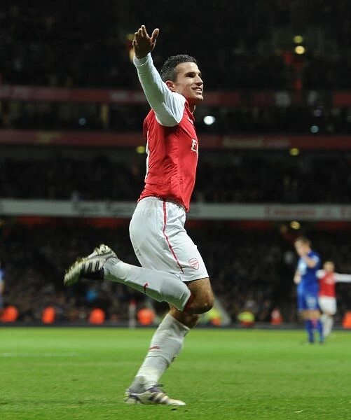 Robin van Persie's Goal Celebration: Arsenal vs Everton, Premier League 2011-12