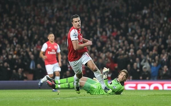 Robin van Persie's Goal Celebration: Arsenal vs. Newcastle United, Premier League 2011-12