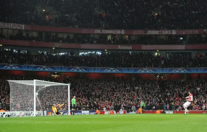 Framed Print : Robin van Persie's Penalty: Arsenal's 3-0 Victory over AC Milan in Champions League Framed Print : Robin van Persie's Penalty: Arsenal's 3-0 Victory over AC Milan in Champions League