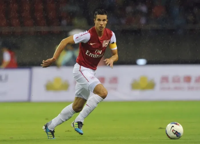 Framed Print : Robin van Persie's Pre-Season Glory: Arsenal Star's Brilliant Performance against Hangzhou Greentown, China (2011)