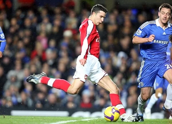 Robin van Persie's Thrilling Goal: Arsenal's 1-2 Lead Over Chelsea at Stamford Bridge, 2008
