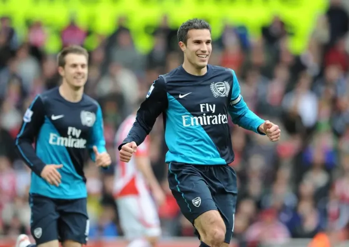 Framed Print : Robin van Persie's Thrilling Goal: Arsenal's Victory at Stoke City (2011-12) Framed Print : Robin van Persie's Thrilling Goal: Arsenal's Victory at Stoke City (2011-12)
