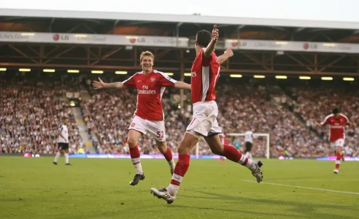 Framed Print : Robin van Persie's Thrilling Goal Celebration with Nicklas Bendtner: Arsenal's 1-0 Victory over Fulham in the Premier League Framed Print : Robin van Persie's Thrilling Goal Celebration with Nicklas Bendtner: Arsenal's 1-0 Victory over Fulham in the Premier League