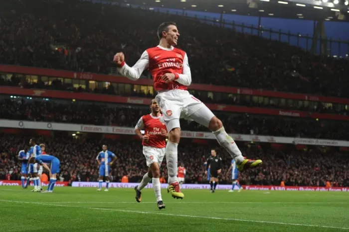 Framed Print : Robin van Persie's Triumph: Arsenal's Thrilling 3-0 Victory over Wigan Athletic (2010-11) Framed Print : Robin van Persie's Triumph: Arsenal's Thrilling 3-0 Victory over Wigan Athletic (2010-11)
