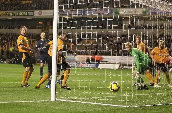 Ronald Zubar deflects the ball past Wolves goalkeeper