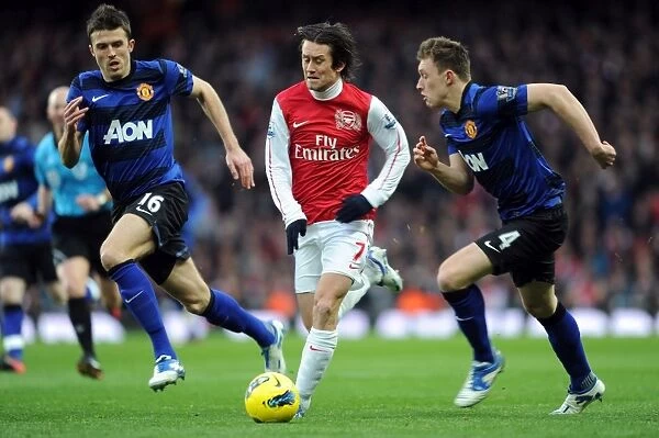 Rosicky Dribbles Past Carrick and Jones: Arsenal vs Manchester United, Premier League 2011-12