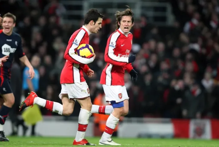 Framed Print : Rosicky and Fabregas: Unforgettable Moment as Arsenal Scores First Goal Against Bolton (4:2), Barclays Premier League, 2010 Framed Print : Rosicky and Fabregas: Unforgettable Moment as Arsenal Scores First Goal Against Bolton (4:2), Barclays Premier League, 2010