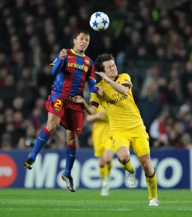 Framed Print : Rosicky vs Adriano: Barcelona's Triumph over Arsenal in the UEFA Champions League (2011)