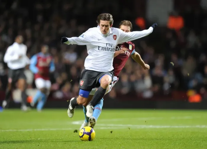 Framed Print : Rosicky vs. Petrov: A Battle of Midfield Masters at Villa Park (Barclays Premier League, 2010)