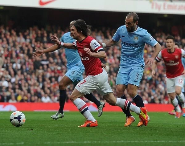 Rosicky vs Zabaleta: Battle for the Penalty Spot - Arsenal v Manchester City, Premier League