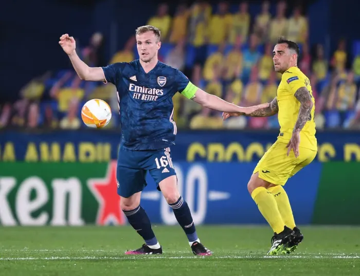 Framed Print : Rrob Holding vs Paco Alcacer: A Battle in the UEFA Europa League Semi-Finals Framed Print : Rrob Holding vs Paco Alcacer: A Battle in the UEFA Europa League Semi-Finals