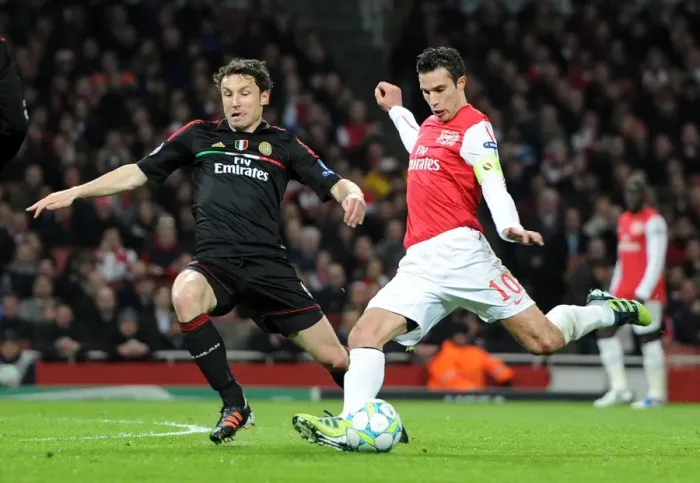 Framed Print : RvP's Hat-Trick: Arsenal's Triumph over AC Milan in UEFA Champions League (3-0) Framed Print : RvP's Hat-Trick: Arsenal's Triumph over AC Milan in UEFA Champions League (3-0)