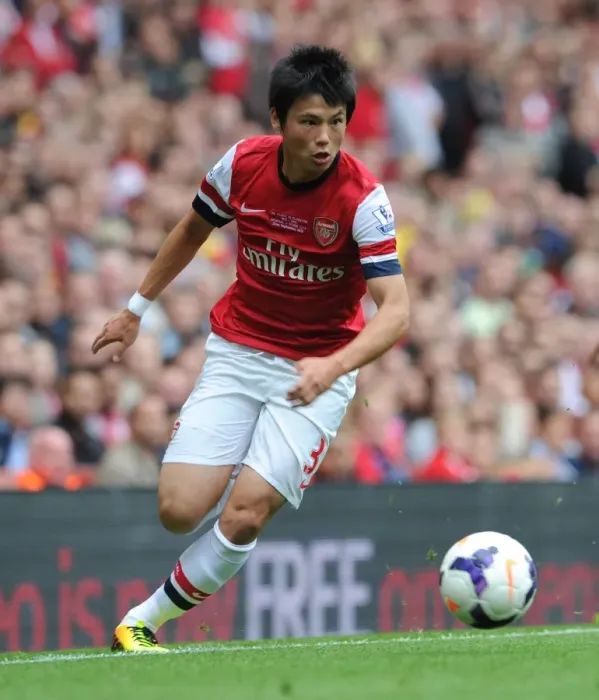 Framed Print : Ryo Miyaichi in Action: Arsenal vs Stoke City, Premier League 2013-14