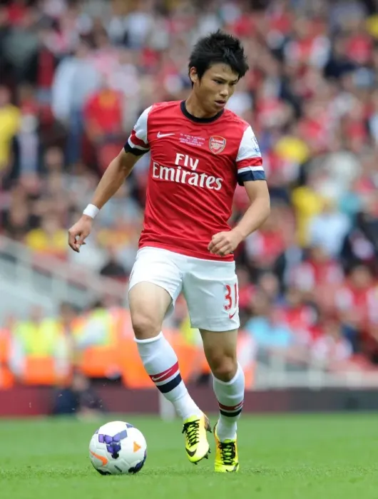 Framed Print : Ryo Miyaichi in Action: Arsenal vs Stoke City, Premier League 2013-14