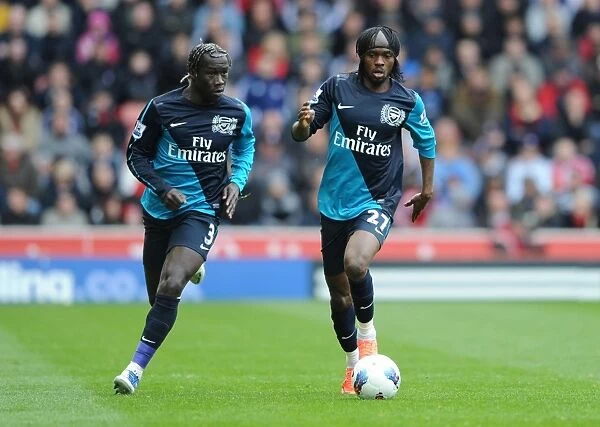 Sagna and Gervinho: A Moment from the Stoke City vs. Arsenal Premier League Clash (2011-12)