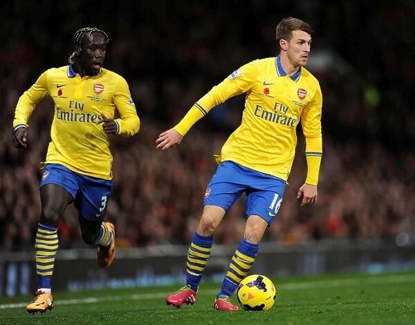 Sagna and Ramsey in Action: Manchester United vs. Arsenal, Premier League 2013-14