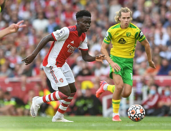 Saka in Action: Arsenal vs Norwich City, Premier League 2021-22