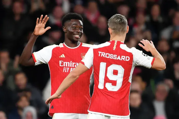 Framed Print : Saka Brace: Arsenal Takes 2-0 Lead Over Sevilla in Champions League Framed Print : Saka Brace: Arsenal Takes 2-0 Lead Over Sevilla in Champions League