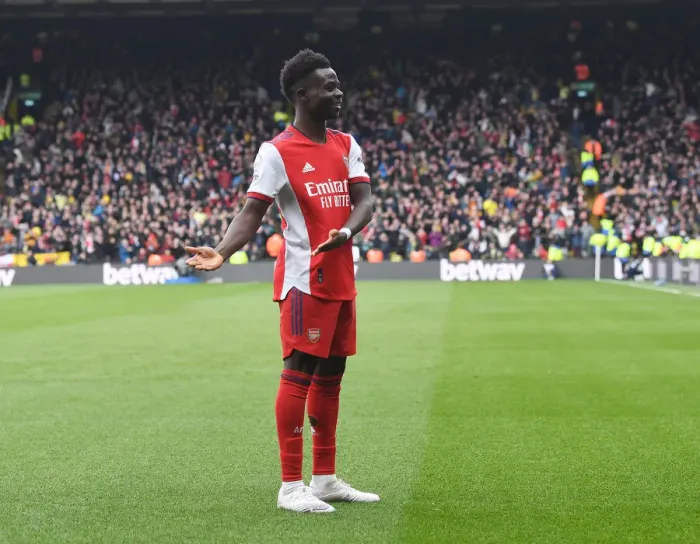 Framed Print : Saka Scores: Arsenal's Victory at Watford (2021-22)